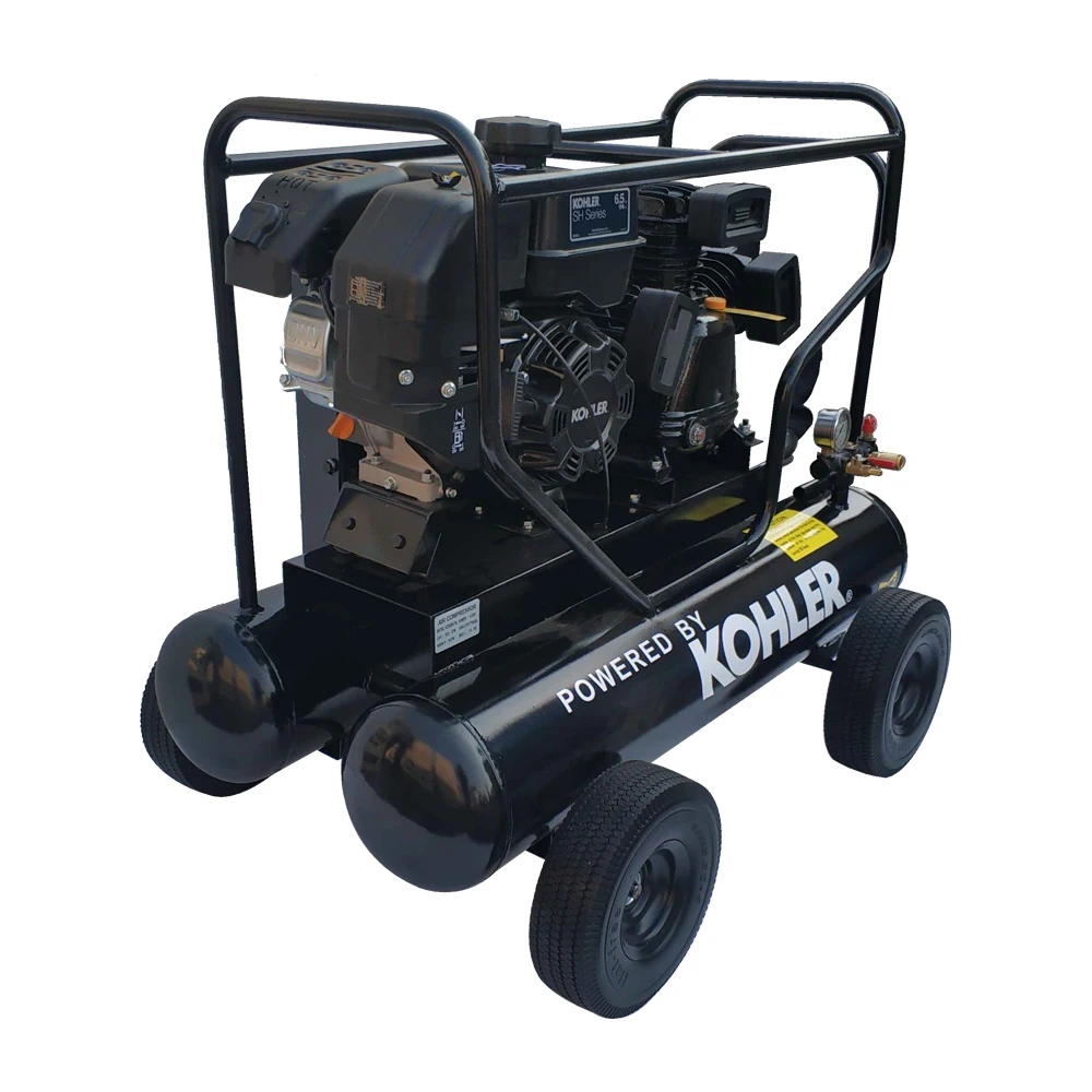 6.5HP Gas Powered Air Compressor 18CFM Portable Gasoline Driven Piston Pump Air Compressed System with 115PSI Max.Pressure