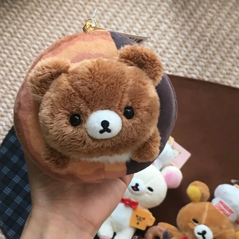 Korilakkuma دونات أفخم دمية المفاتيح kawaii Rilakkuma لطيف الحلوى سلسلة Kiiroitori الفرخ الصغير الإبداعية دمية محشوة قلادة
