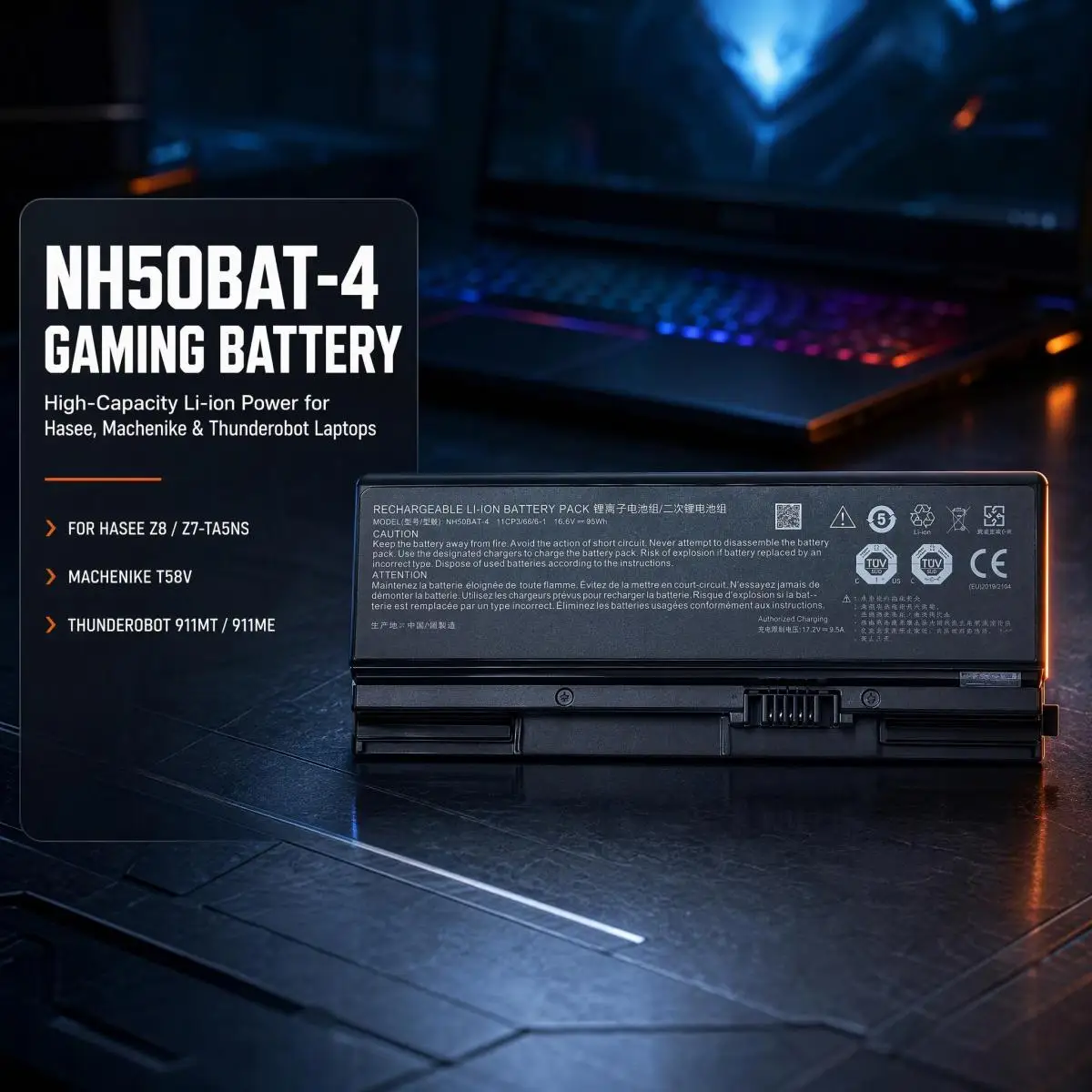 NH50BAT-4 Li-ion Replacement Battery For Hasee Z8 Z7-TA5NS Machenike T58V Thunderobot 911MT 911ME Gaming Laptop Spare Part