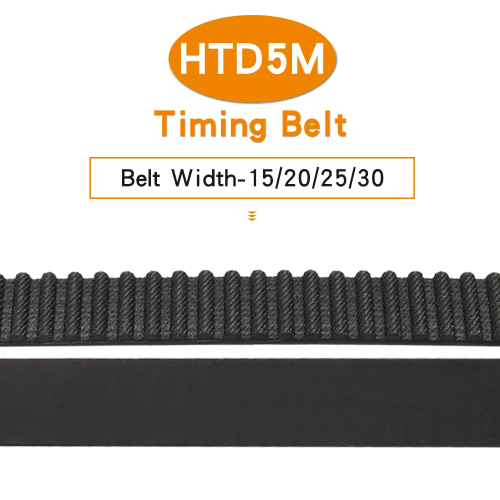 Timing Belt HTD5M-1390/1400/1420/1425/1450/1455/1490/1500/1520/1525/1530 Closed Loop Rubber Synchronous Belt With 15/20/25/30mm