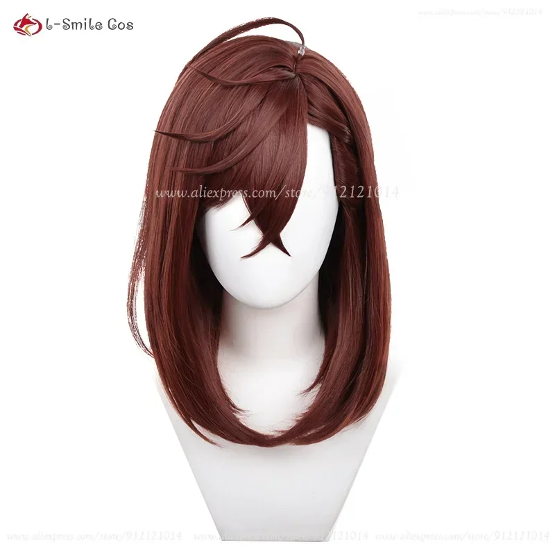 Anime Momo Ayase Cosplay Wig 43cm Short Red Brown Wigs Heat Resistant Synthetic Hair Halloween Party Wigs + Wig Cap