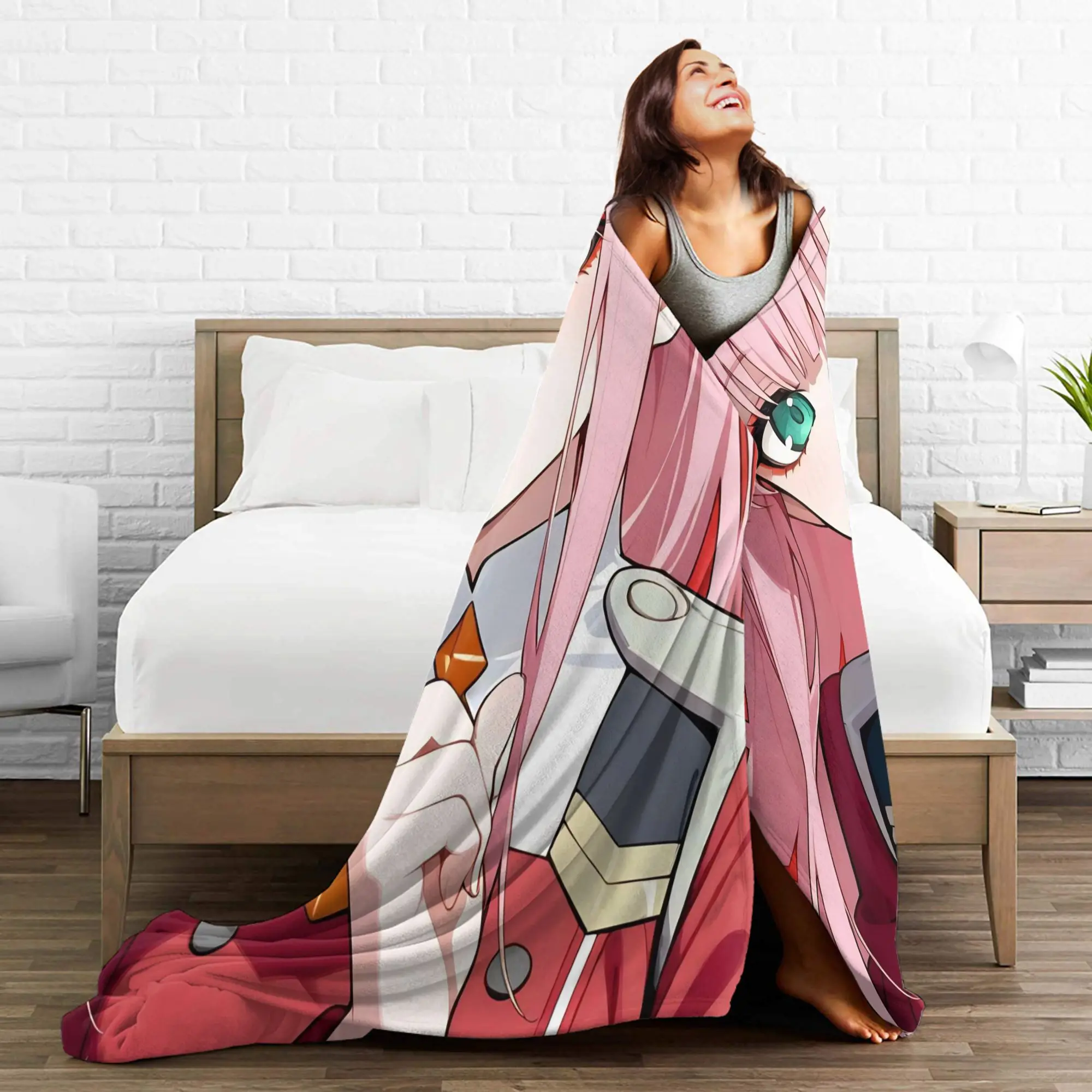 صفر اثنين 002 حبيبي في فرانكس غامض البطانيات مثير فتاة الإبداعية رمي بطانية للمنزل 125*100 سنتيمتر خفيفة الوزن #3