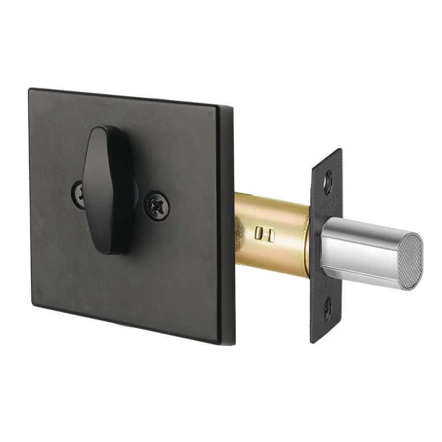 

Deadbolt Lock Square Single Cylinder Dead Bolt Keyed 1 Side Matte Black 3 Keys