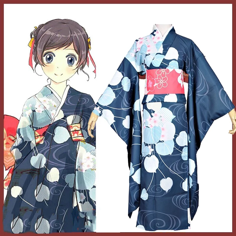 In stock Anime Kamisama Kiss Momozono Nanami Cosplay Kimono Loose Printed Female Yukata Summer Festival Costume