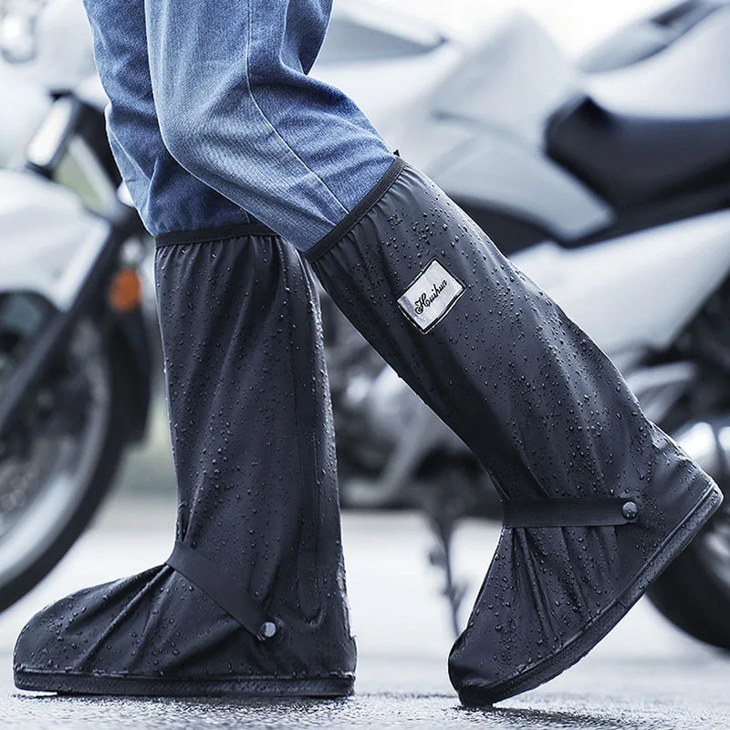 

Motorcycle Scooter Riding Rain Boots Waterproof Over Shoes High Top Thickened Upgraded Outdoor Walking Protective Gear for Men