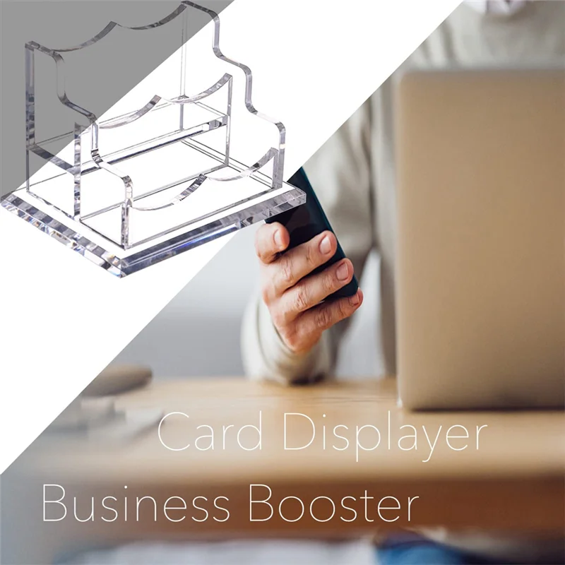 

2Packs Acrylic Business Card Holder For Desk,Horizontal Clear Business Name Card Display Stand, Desk Accessory (2-Slot) Durable