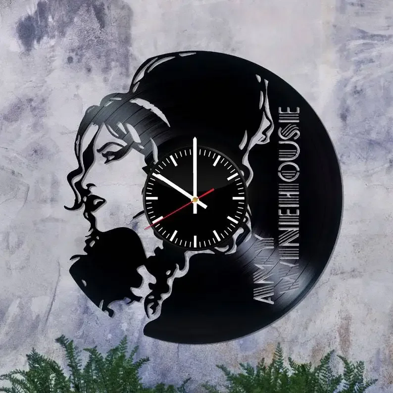 Creative Memory Singer Vinyl Record Wall Clock 7-color Remote Control LED Light Clock Modern Home Decoration Wall Hanging Art