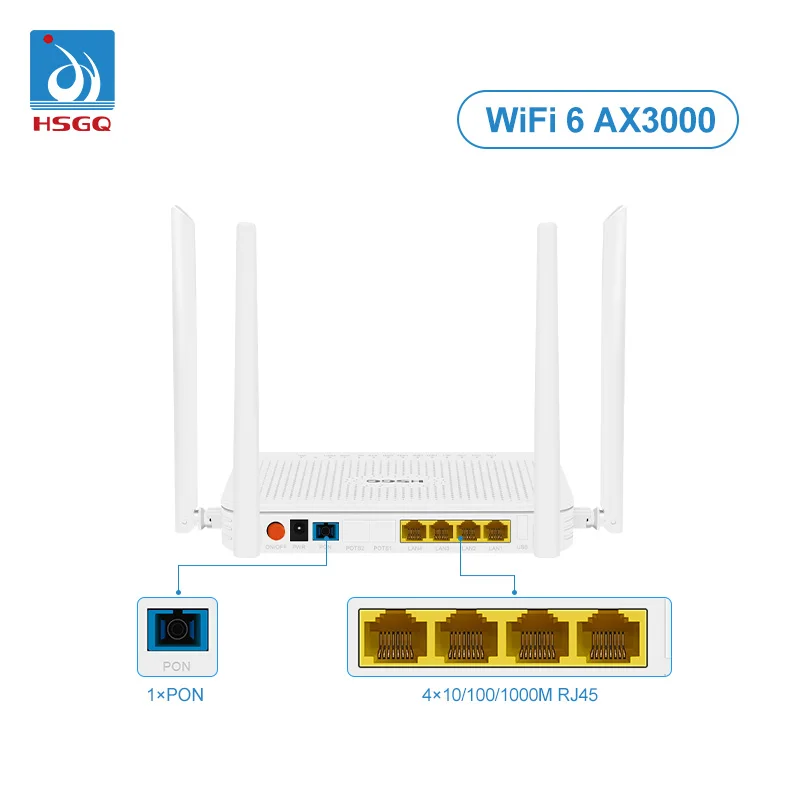 X400AXF Ax3000 Wifi 6 Router Onu Xpon Dual Band  Wifi 6 Ont Gpon Fiber Optic Equipment