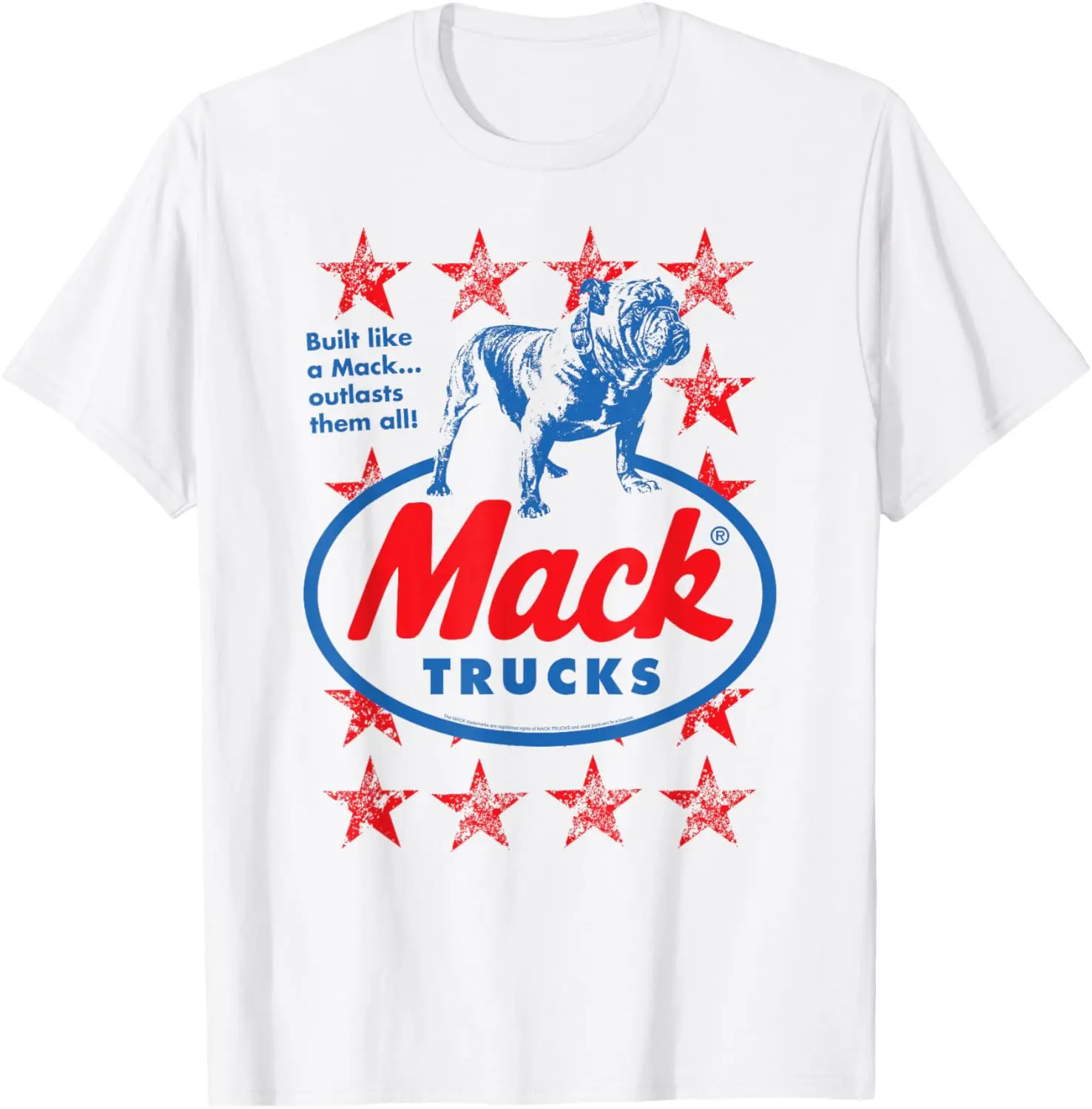 Outlasts Them All Bulldog And Stars Trucker T-Shirt 100% Cotton Trendy Y2K Short-Sleeve Tee-Soft, Quick-Drying,