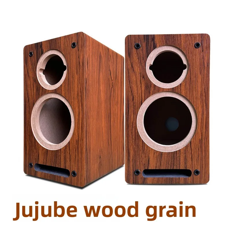

5.5-inch Woofer 4-inch Tweeter Empty Cabinet Wooden Speaker Shell Two-way Speaker Passive Box Bookshelf Modifiable Holes 1pcs