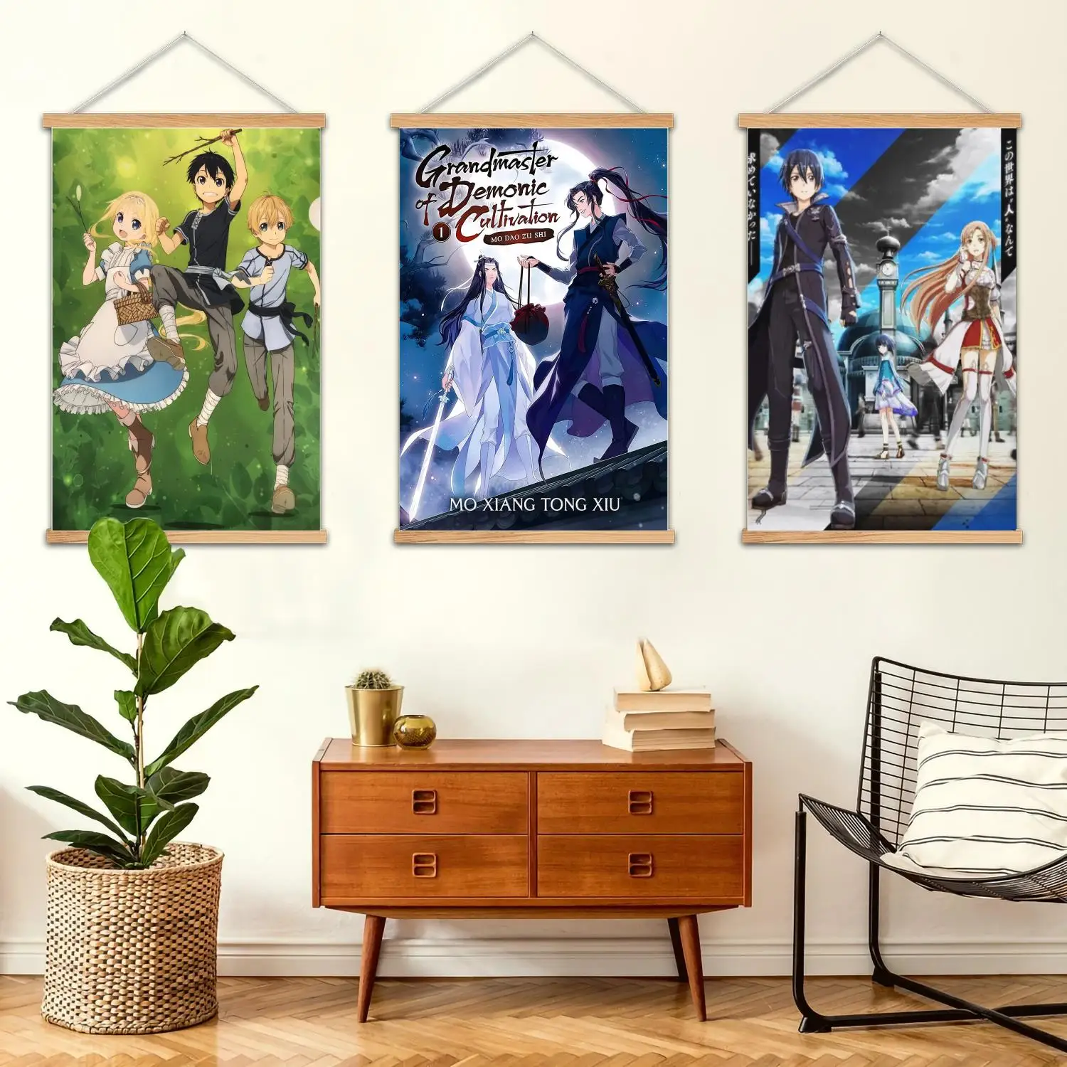 Sword art online Pintura de pared enmarcada Póster artístico en lienzo y arte de pared, decoración moderna para dormitorio familiar, pintura decorativa