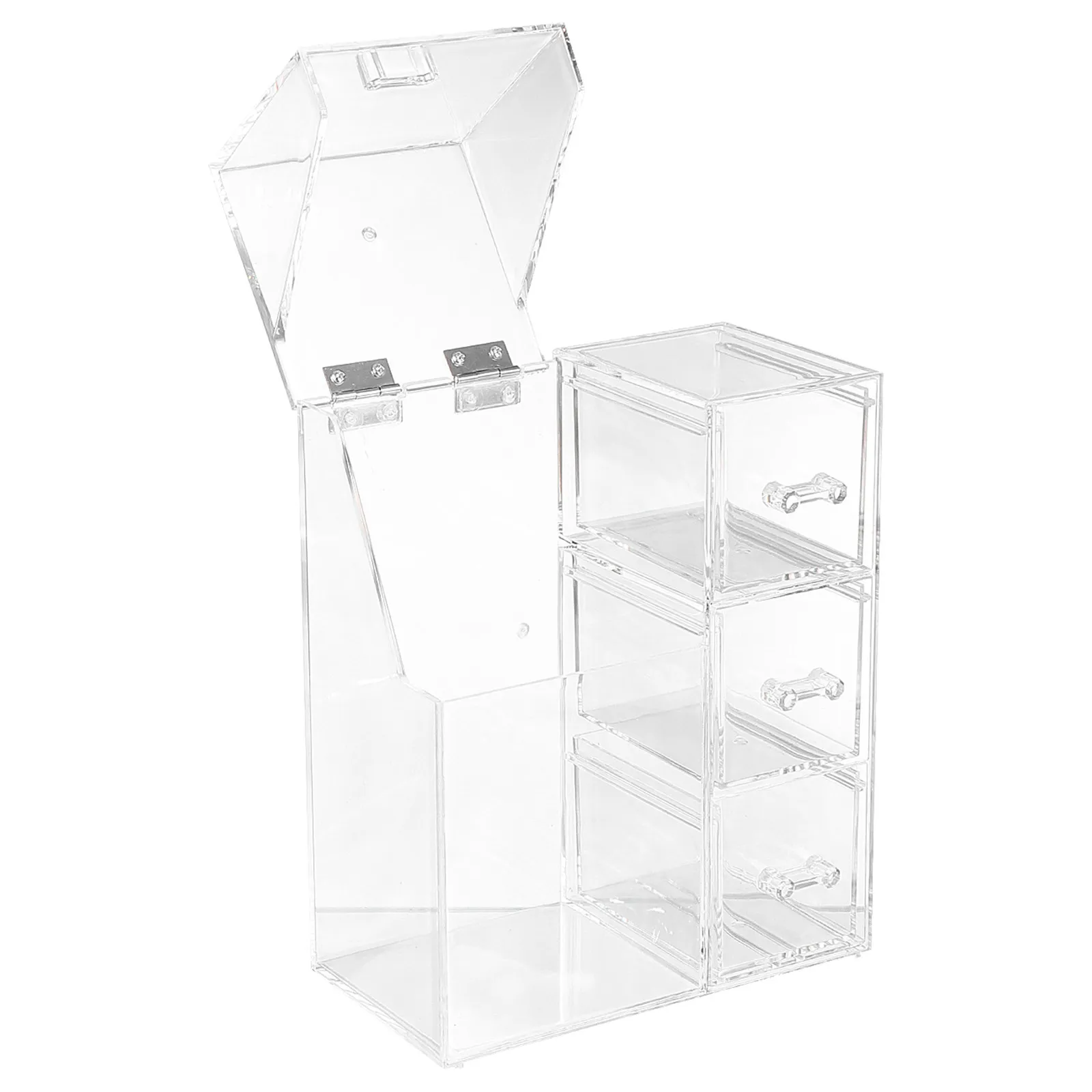 Crystal Clear Makeup Brush Pearls Box Makeup Brush Storage Organizer for Brushes Sponges Lipsticks Foundations Blush Eye Shadow