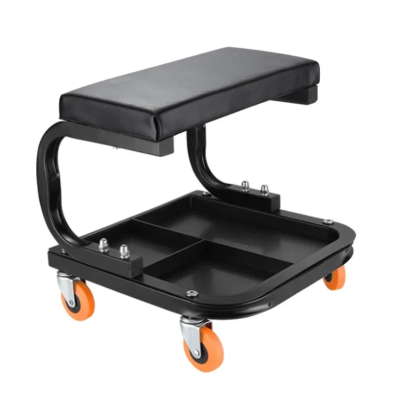 Rolling Creeper Seat Stool Mechanic Chair 4 Wheels Tray Tools Auto Repair Tool Multifunctional Mobile Repair U-shaped Stool