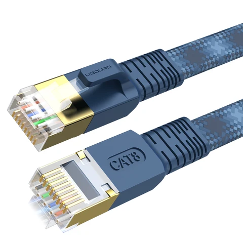 CAT 8 Flat Network Internet Cable 40Gbps 2000MHz Round RJ45 Nylon…