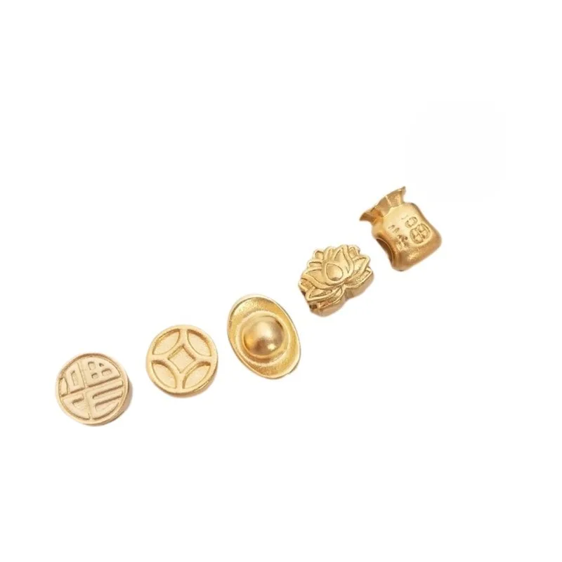 Vietnam Sand Gold Ingot Lucky Money Bag Copper Wire Lotus Bead Spacer Pendant DIY Bracelet Transfer Bead Accessories view 6