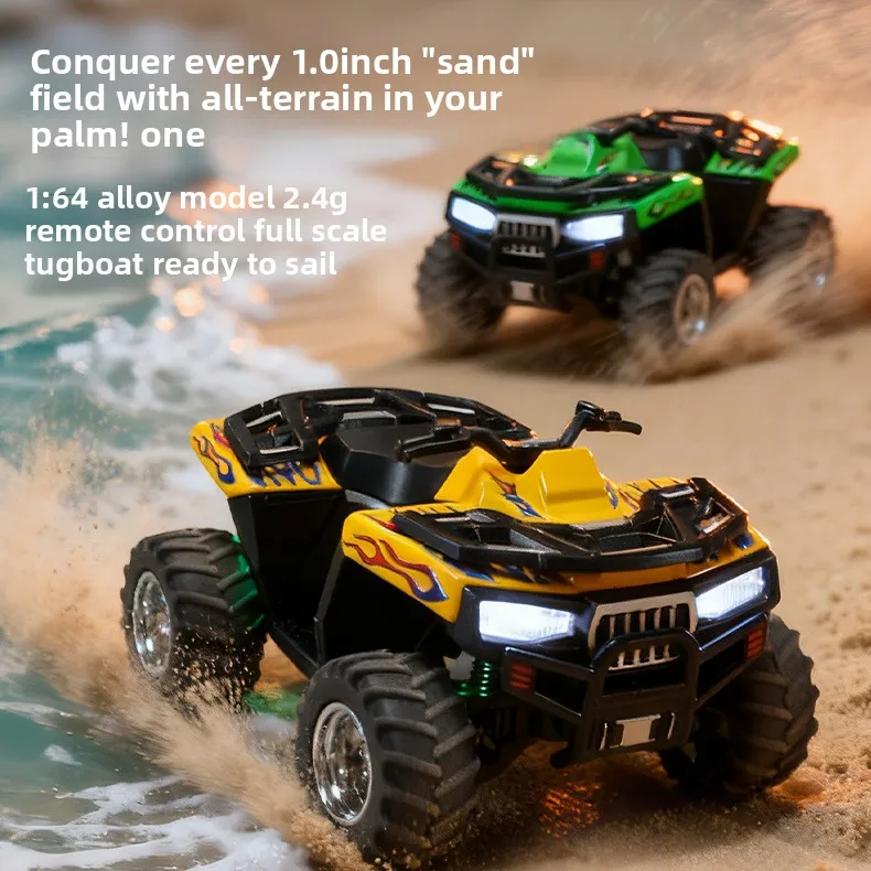 alloy rc car with shock-absorbing wheel led light mini sandbeach electronic off-road rc motorcycle toy kids gift usb charge
