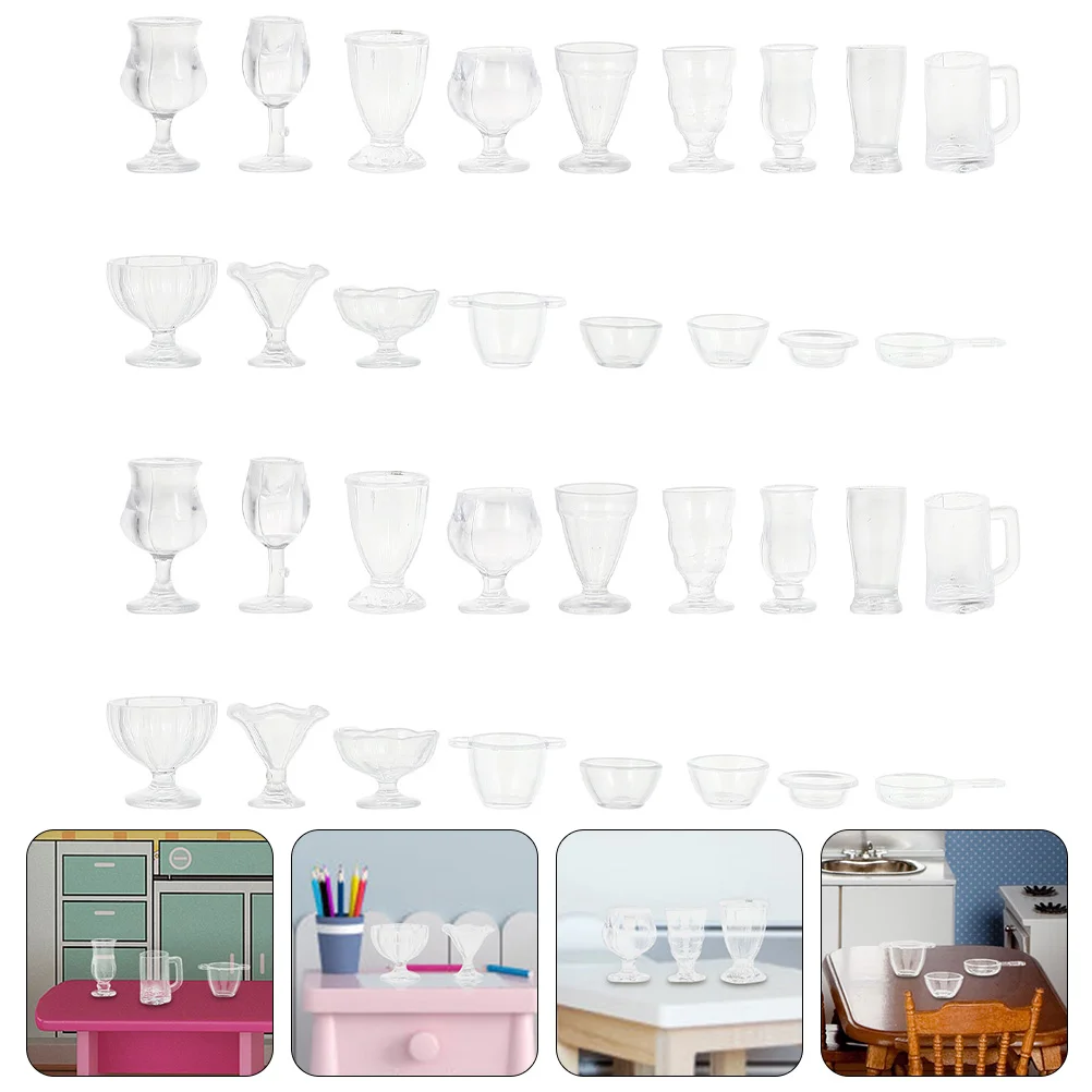 

51 Pcs Candy Model Mini House Food Container Cookware Adorable Models Cup Tiny Ornament Toy Decorations