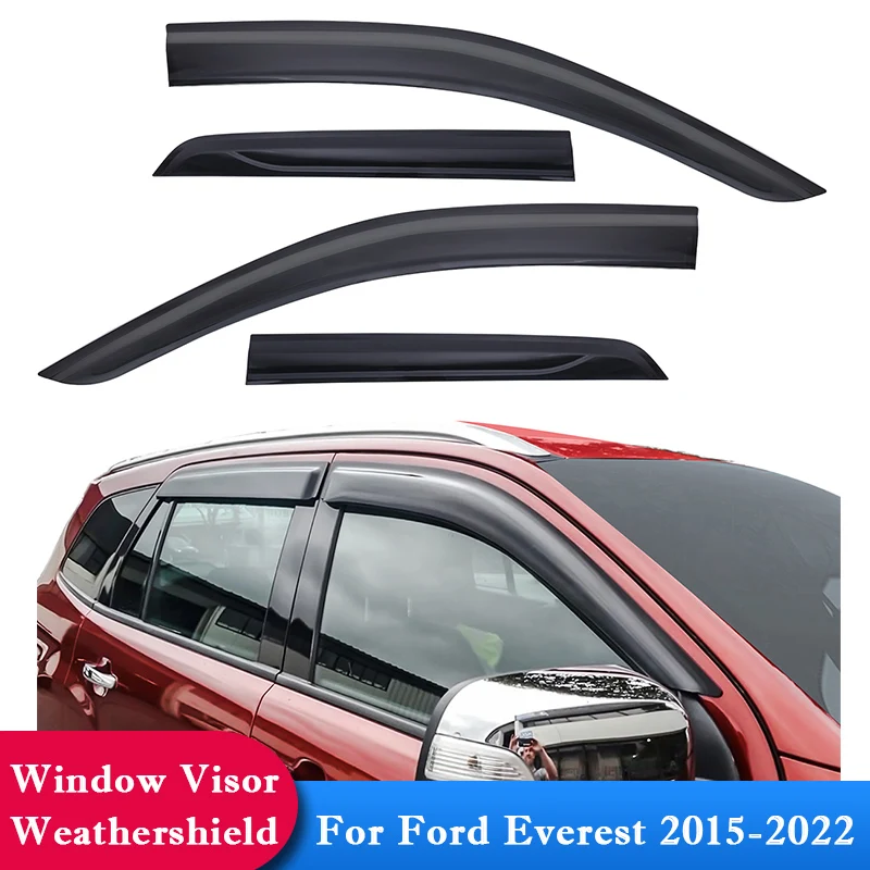 

Door Visor Window Visor Deflectors Rain Guard For Ford Everest 2015 -2023 Models 4X4 Car Accessories Matte Black