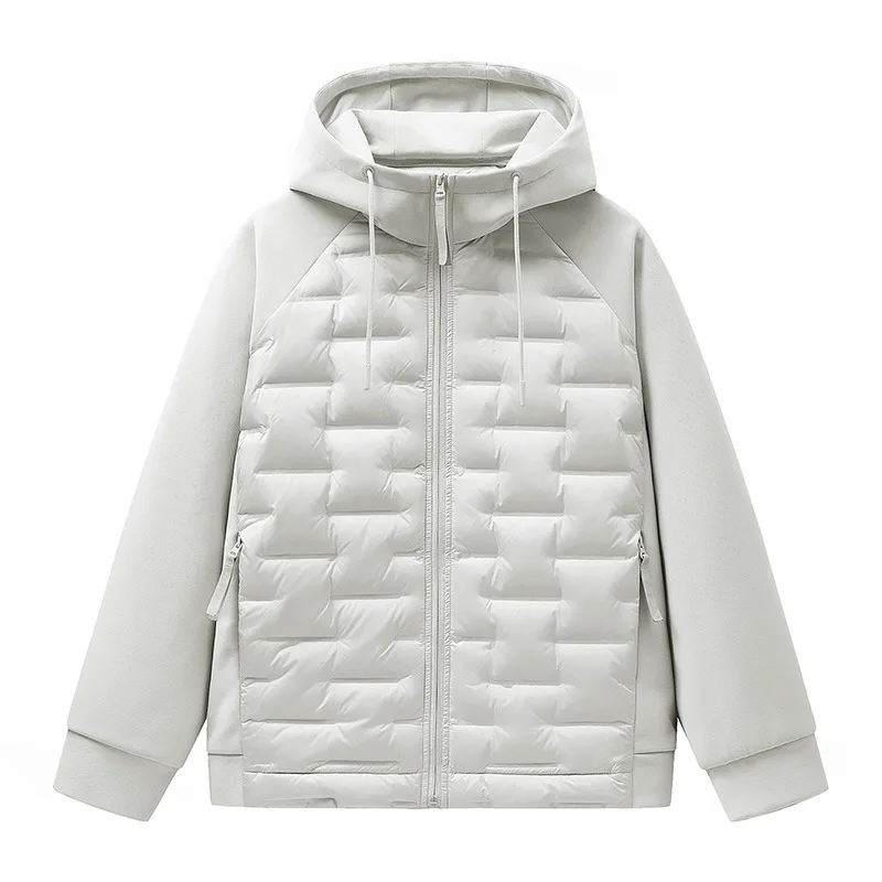 Nuova felpa sportiva patchwork lavorata a maglia per uomo e donna, piumino leggero con pile, cappotto caldo ed elegante