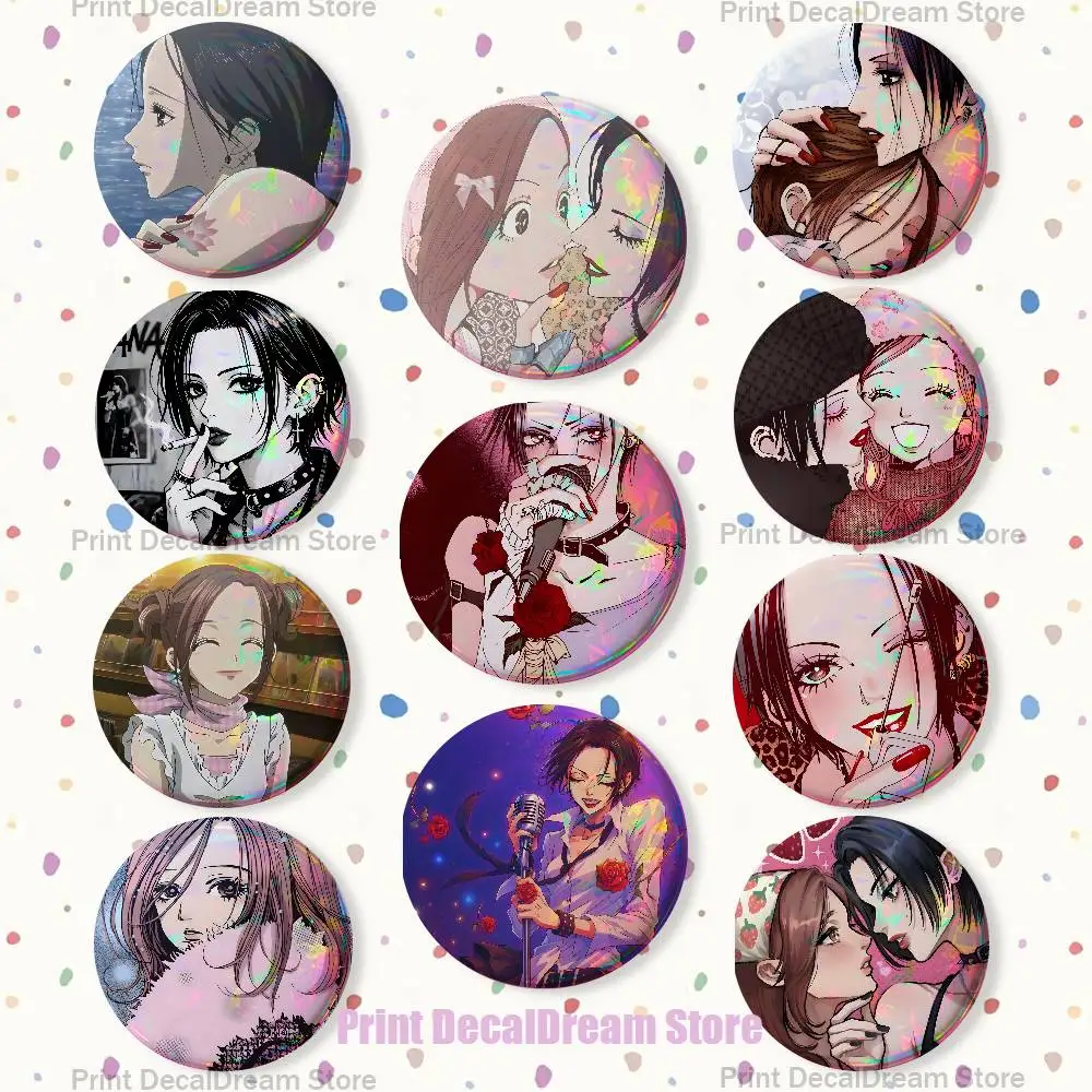 N-Nana Anime 22mm,32mm,42mm,58mm,75mm Round Badge Brooch for Various Clothing Backpacks Jewelry Accessories Gift