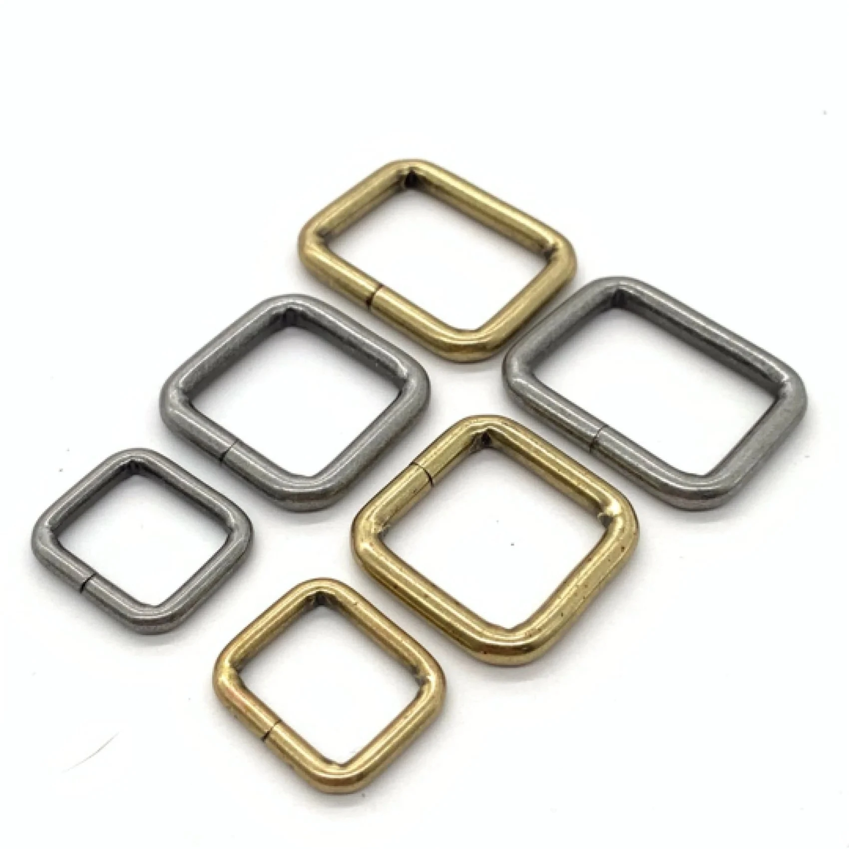 Rectangular Ring Metal Rectangle Loop Strap Slider Buckle 16/20/26mm Bronze&Old Silver Color