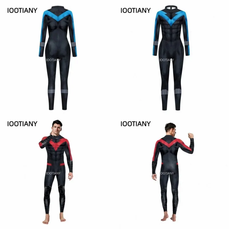 

IOOTIANY Hallowmas Party Series Cosplay Muscle Print Jumpsuit Long Sleeve Sexy Women Men Skinny Elastic Bodysuits 2026