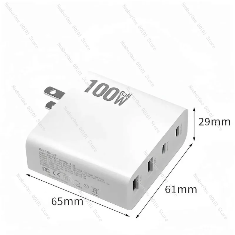 Foldable 100W UK Plug GaN Fast Charger Universal PD Power Adapter for Type‑C Phones Laptops