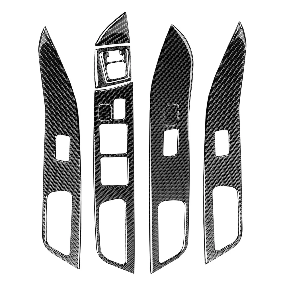 9 Pcs Carbon Fiber Car Window Lift Switch Panel Cover For Mitsubishi Lancer EVO X MR 2008 2009 2010 2011 2012 2013 2014 2015 LHD