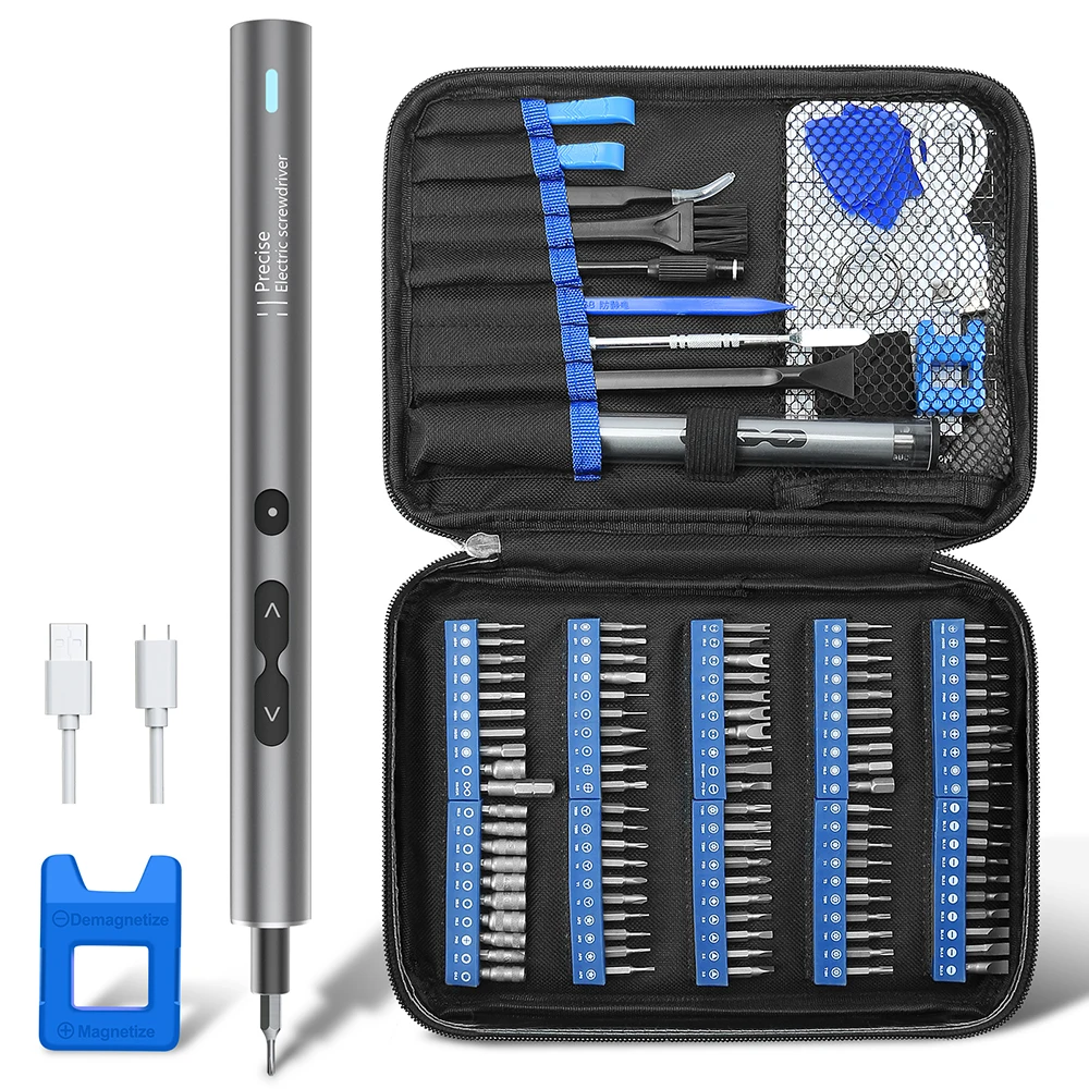 

120-in-1 Cordless Precision Screwdriver Set Plum Head Slotted Electric Precision Screwdriver Appliance Repair Kit