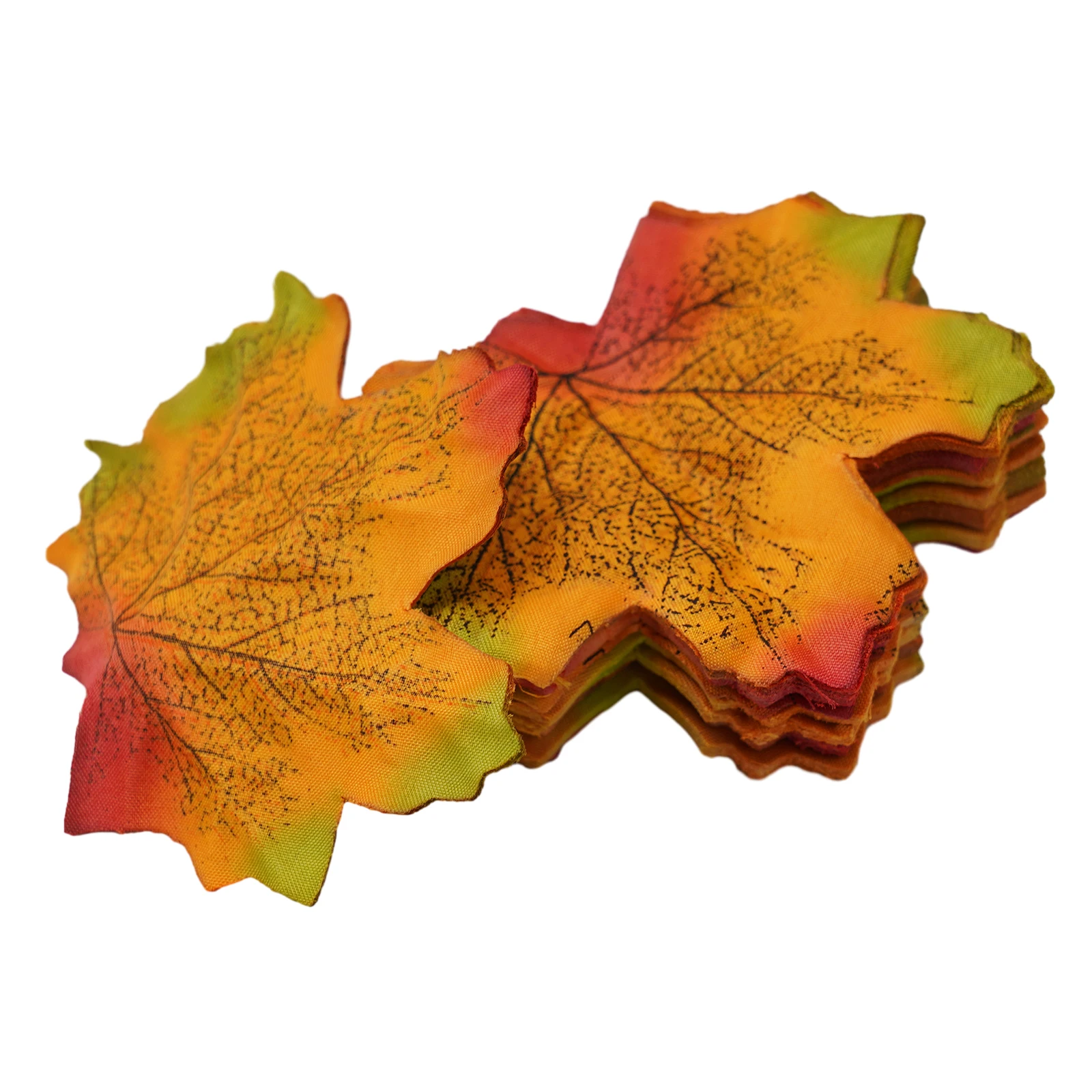 100/200pcs Autumn Maple Leaf Fall Fake Silk Photography Props For Craft Activities 8*8cm Artificial Maple Leaves