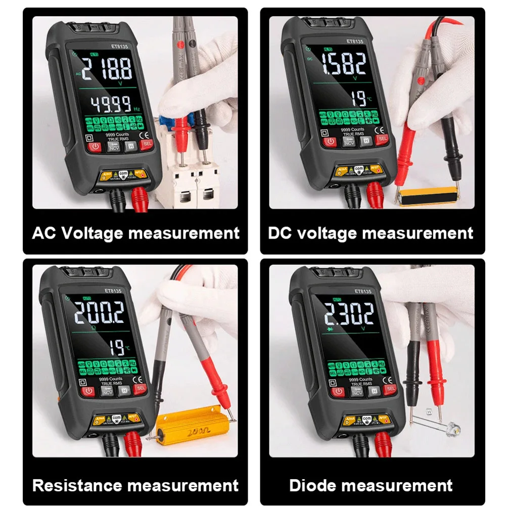 1Set ET8135 Intelligent True RMS Digital Multimeter 9999-digit For NCV Test Voltmeter ET8135 Digital Multimeter Accessories