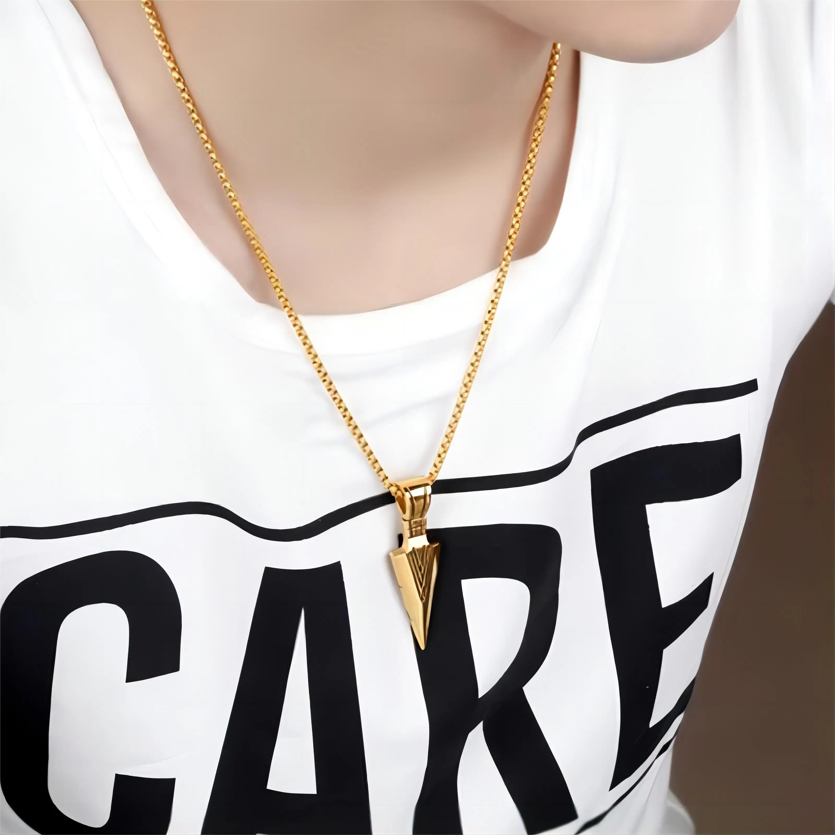 ZAKOL Hiphop Brazil Spearhead Arrows Stainless Steel Pendant Necklaces For Men Boys Cuba Metal Clavicle Chain Choker Jewelry image 4