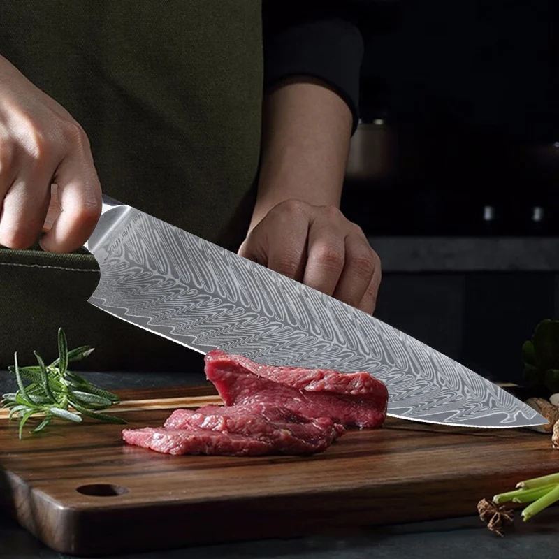 

8 Inch Chef Knife 67-layers Damascus Steel 9Cr18CoMov Blade Wood Handle Slicing Vegetables Cleaver Meat Japanese Kitchen Knife