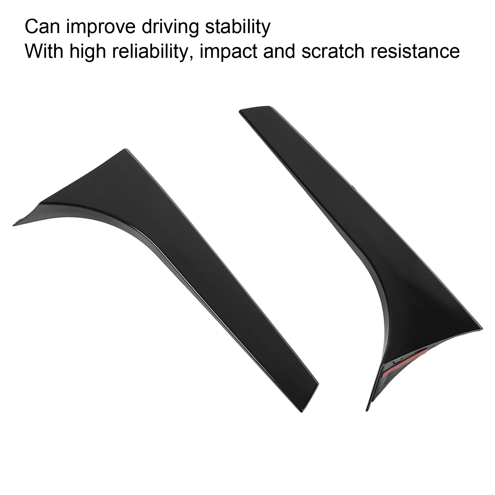 Rear Side Wing Trim Wear Resistant Rear Window Side Spoiler Gloss Black Anti Impact Left Right Colorfast Stable Sturdy for Car
