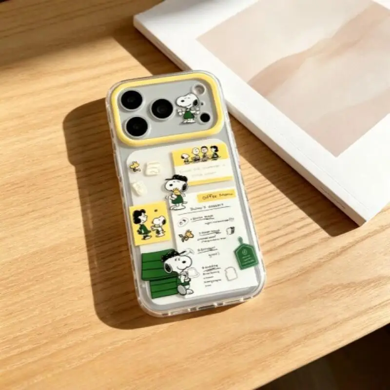 Cute Snoopy Printed Illustration Soft Phone Case Shockproof Anti Scratch Protective Mobile Cover Lovely Decor Gift for Daily Cas