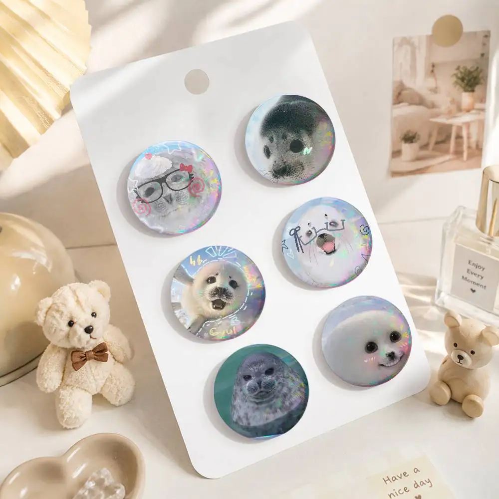 A-CUTE Seal Sea Anime Round Badges, Brooches, Clothing Accessories, Birthday Gifts, Anime Conventions