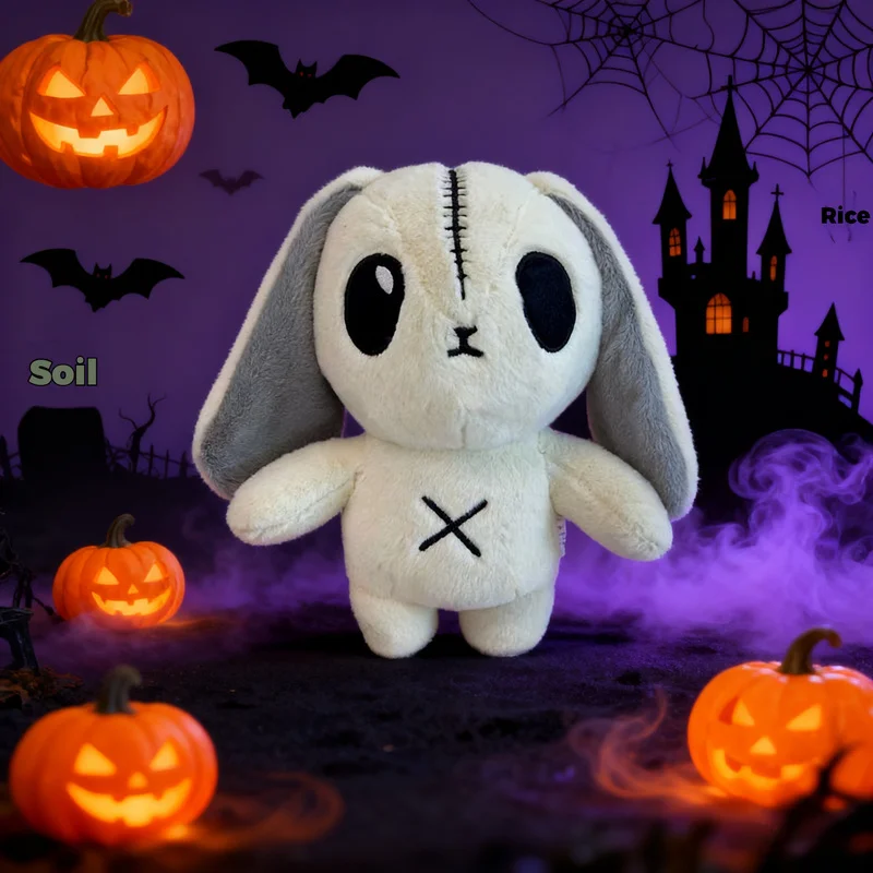 

25 см плюшевая игрушка кролика на Хэллоуин, эмоционально исцеление, милое животное, компаньон для сна, удобная и мягкая плюшевая кукла, подарочная игрушка, кукла