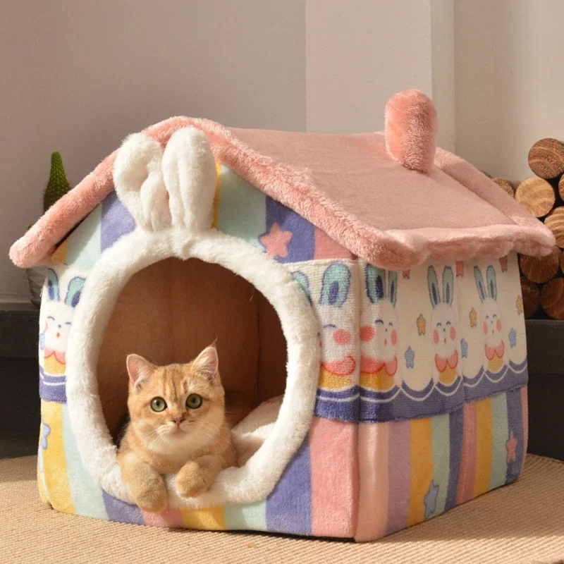 

Warm for Cat Bed Cave Self-Warming Tent House for Small Dogs Non Slip Bottom