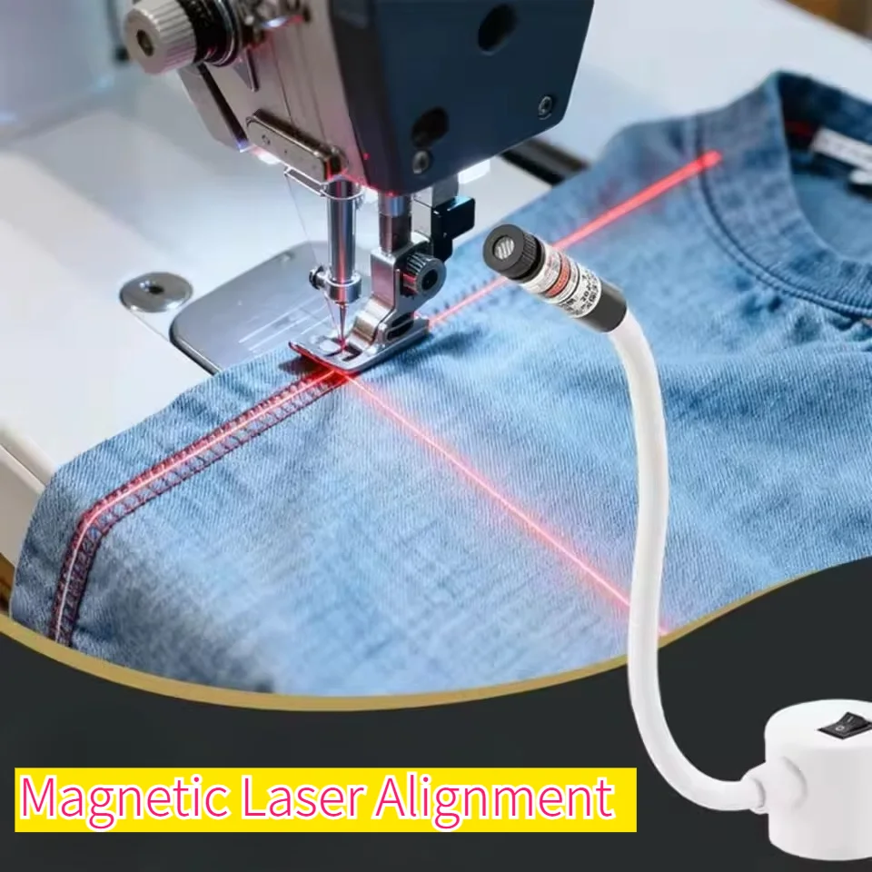 Sewing Vision Guide Light Align Positioning Beam Quilting Laser Light USB Magnetic Base Cross Cutting Sewing Machine Accessories