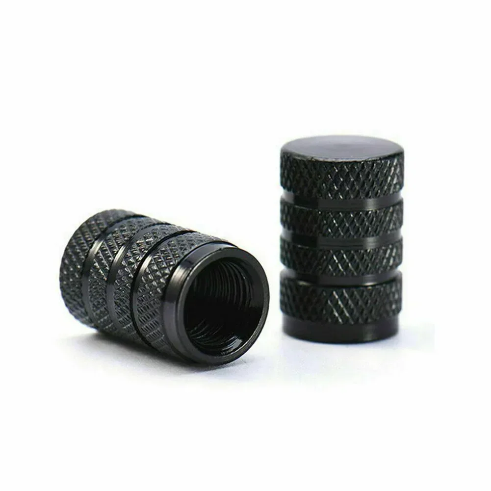 4Pcs steli della valvola del pneumatico della ruota dell'auto coperchio antipolvere dell'aria nero tappo a vite accessori per auto esterni 0.63*0.39 pollici/1.6*1cm alluminio
