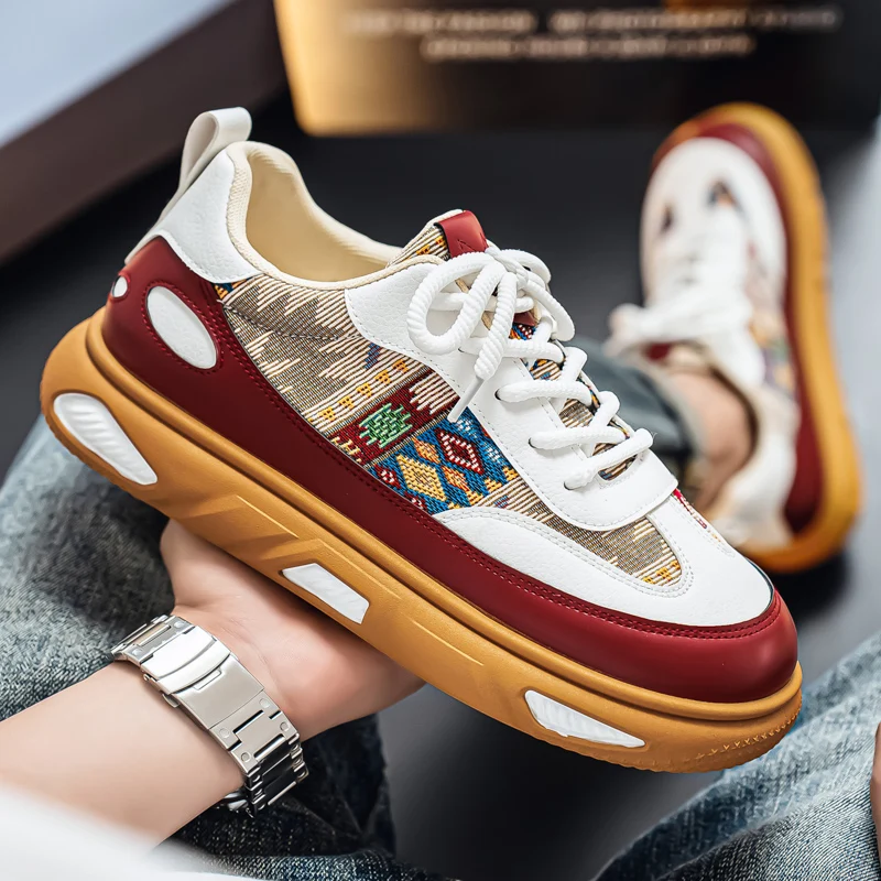 

Men's Sneakers Wear-resistant RetroThick Soled Height Increasing Shoes Canvas Shoes Trend Student Student Board Shoes