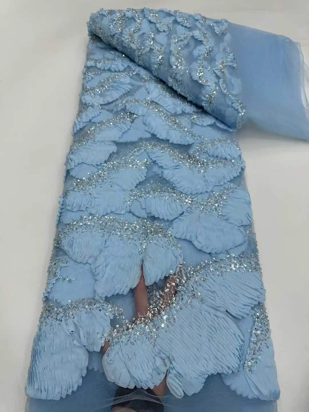 

Latest African 3D Flower Lace Fabric 2025 High Quality Groom Lace Material French Nigerian Lace Fabrics For Women Party Wedding