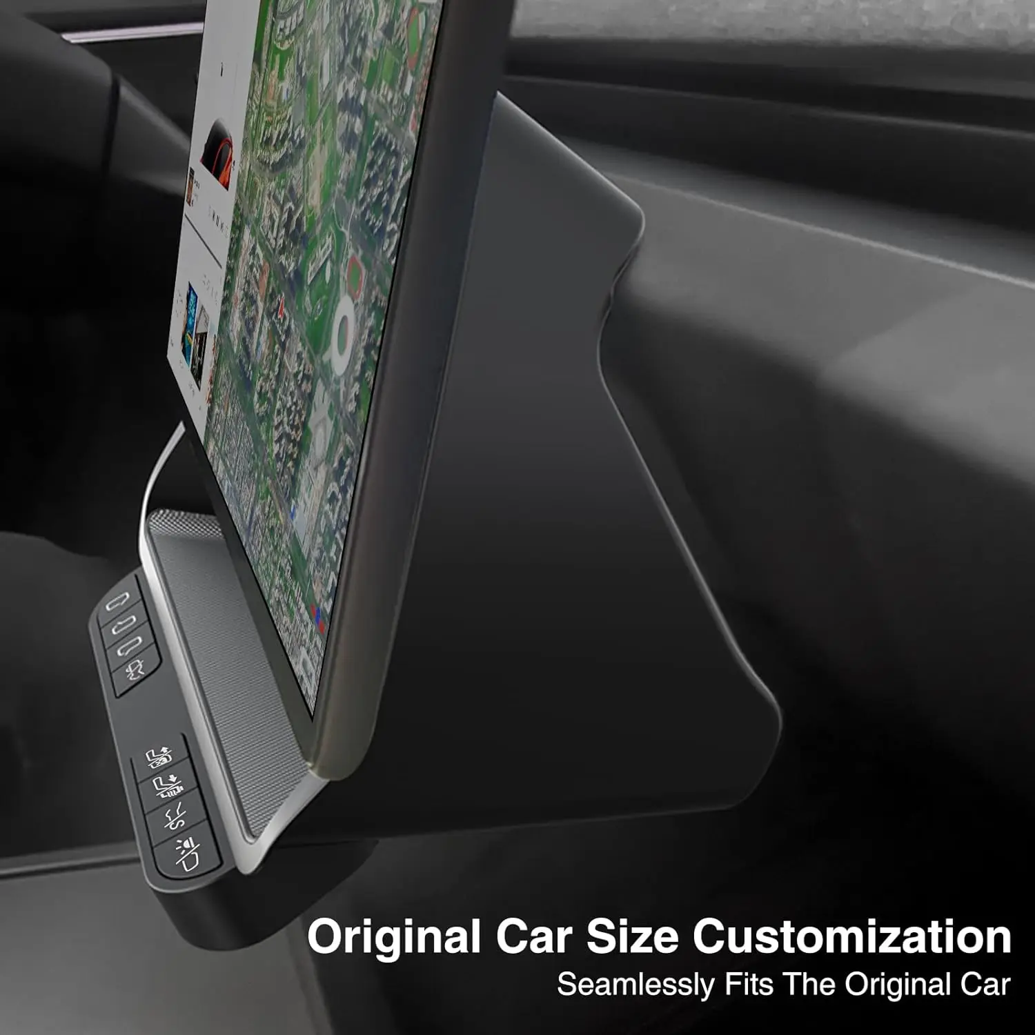 Smart Door Lock Button Control sotto lo schermo di navigazione per Tesla Model Y 3 2024 Highland Center Console Storage Oganizer Tray