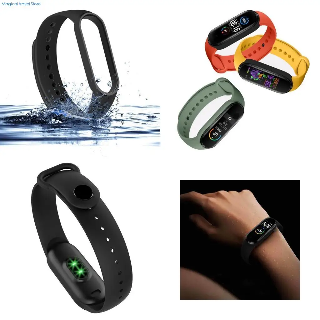 N2UB 6 5 Smartwatch Bands Adjustable Sport Silicone Replacement Straps Wristbands Bracelet Waterproof