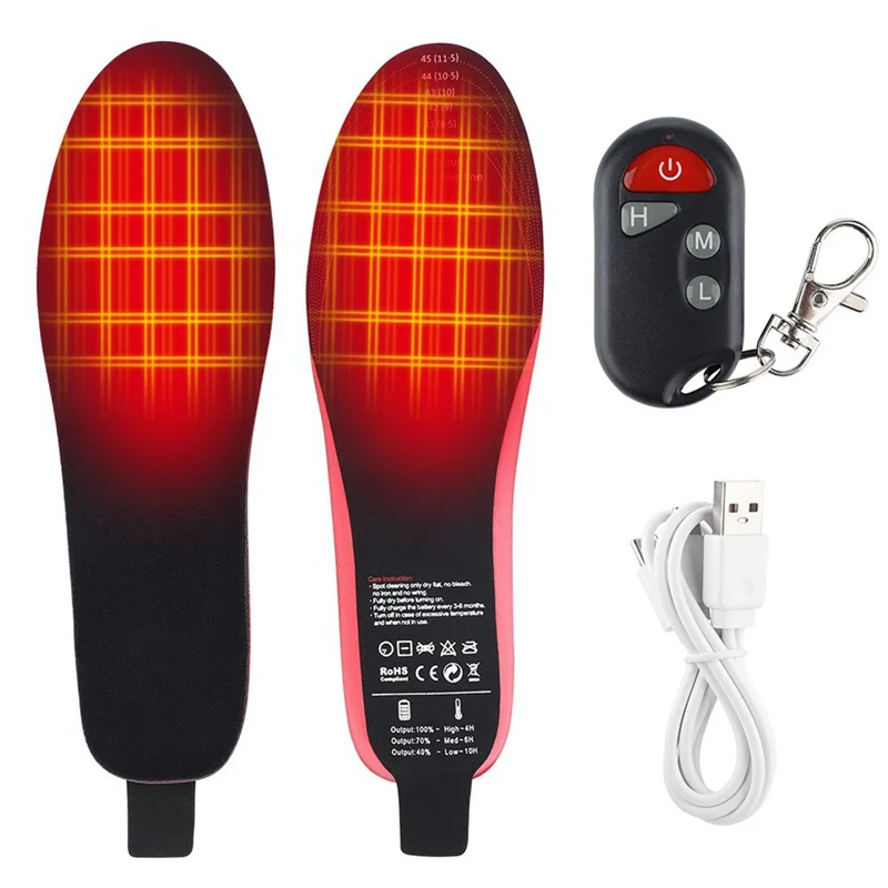 Large-Size Thermal Insoles Electrically Heated Insole Temperature-Control Smart Heating Foot Warmers