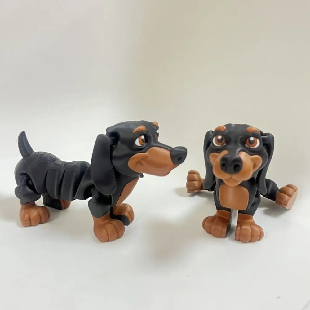 Multi-Jointed 3D Printing Dog Toy Movable Model Doll Multi Joint Dachshund Toys Novelty Crafts Simulated Border Collie Figurine
