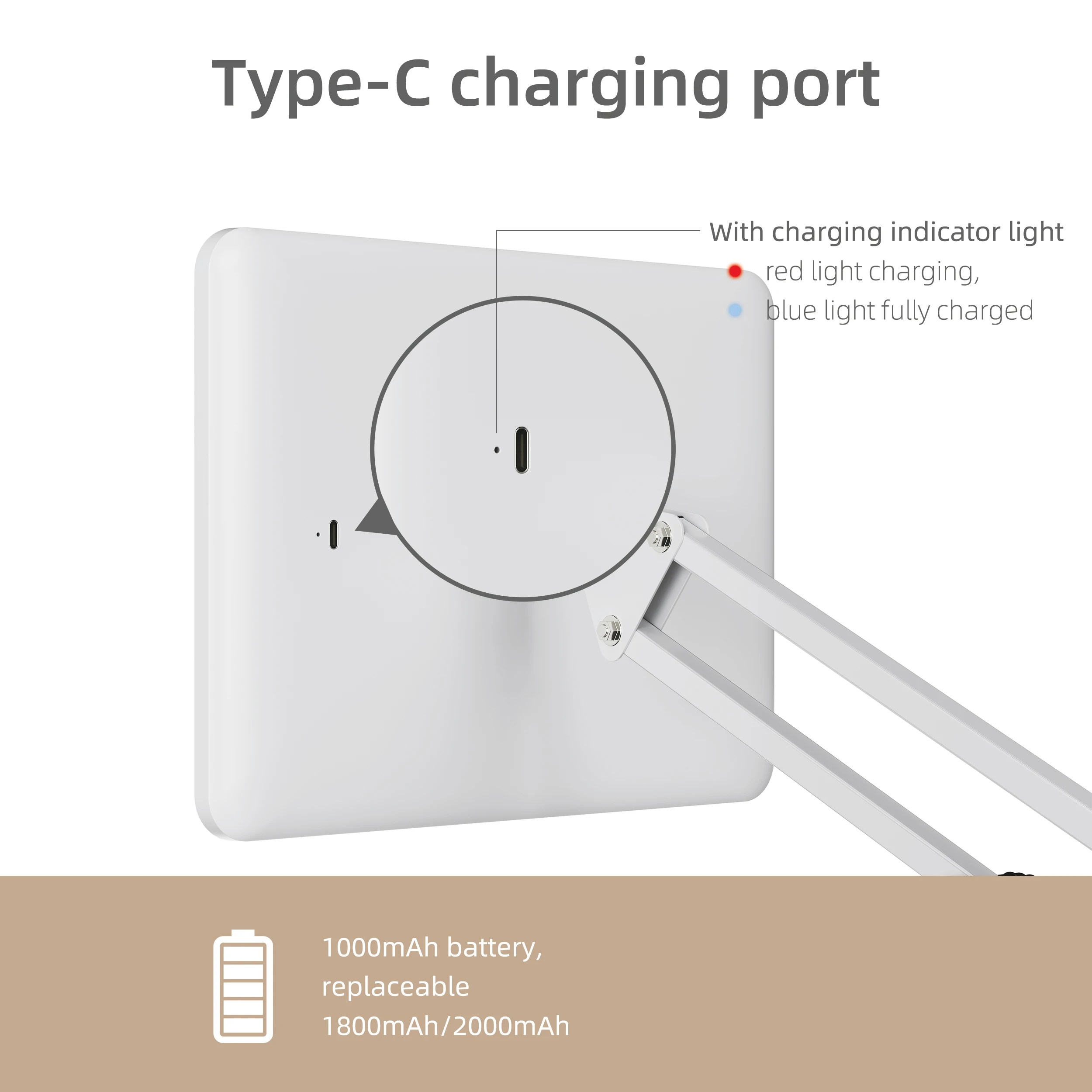 Multifunctional Wall Mounted Type C Charging Light Up Desktop Cosmetic White Black With Led Light Smart Makeup Mirror