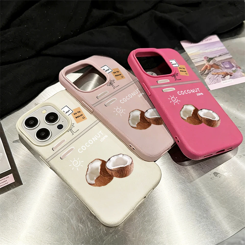 Kokosnuss-Gelee-Handyhülle für iPhone 17 16 15 14 13 12 11 Pro Max 16 15 14 Plus 17 16 15 14 13 12 Pro 17Air Silikon-Matt-Cover – Detail 3