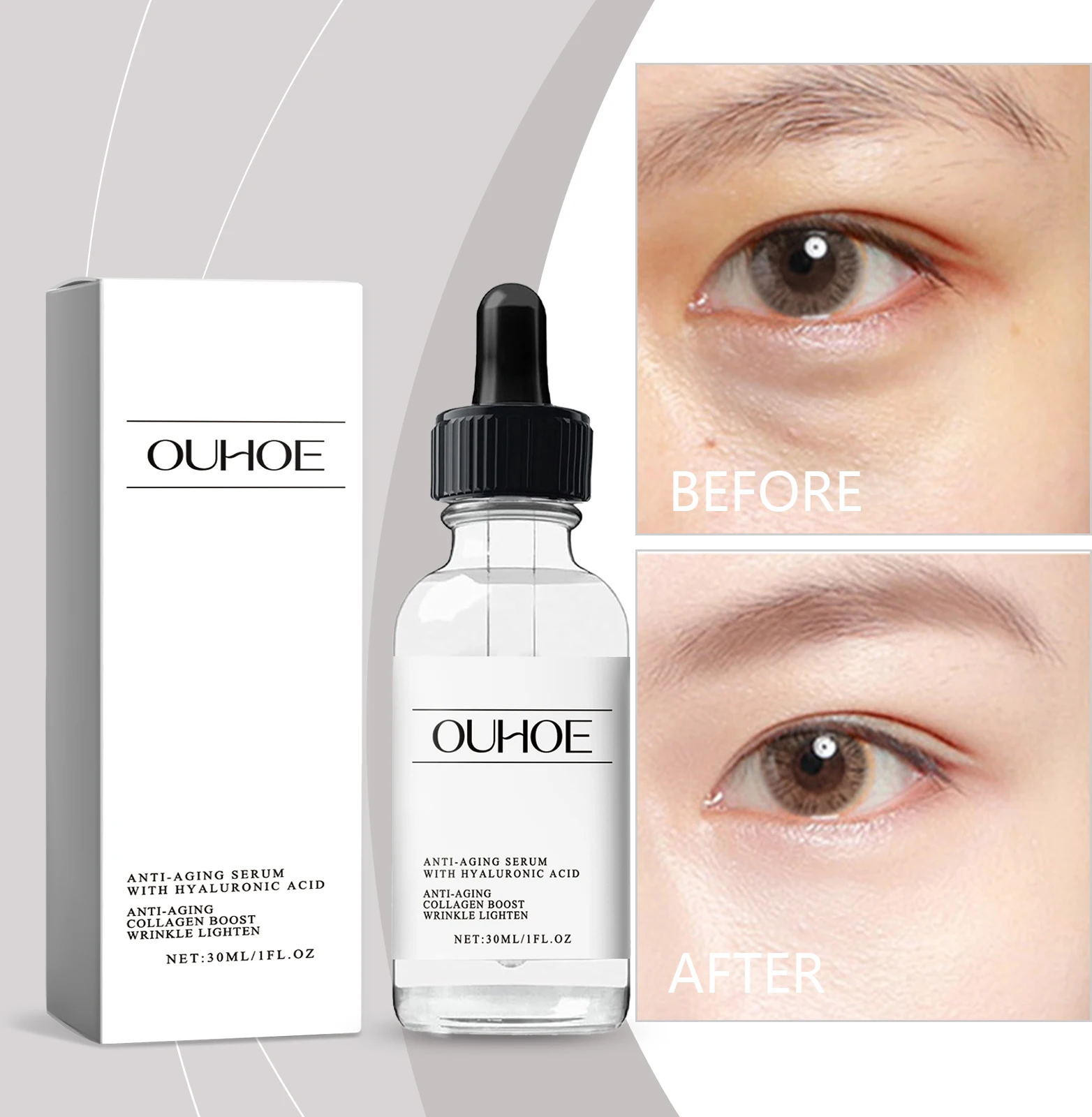 Sérum à l'acide hyaluronique et au collagène Boost - 30 ml/1 fl.oz Traitement des rides pour le visage et le cou |   Sérum hydratation profonde et raffermissant