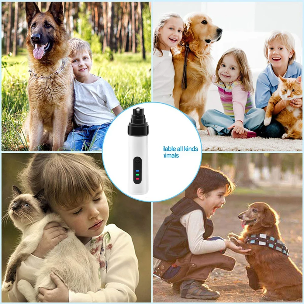 Cortaúñas eléctrico para perros, amoladora de uñas recargable con carga USB, patas silenciosas para gatos, herramientas de aseo para mascotas, nuevo